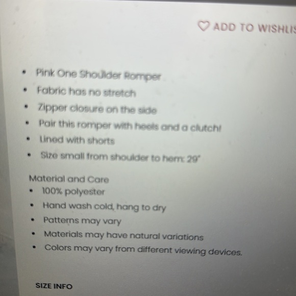 Summer stroll pink one shoulder romper - Picture 6 of 6